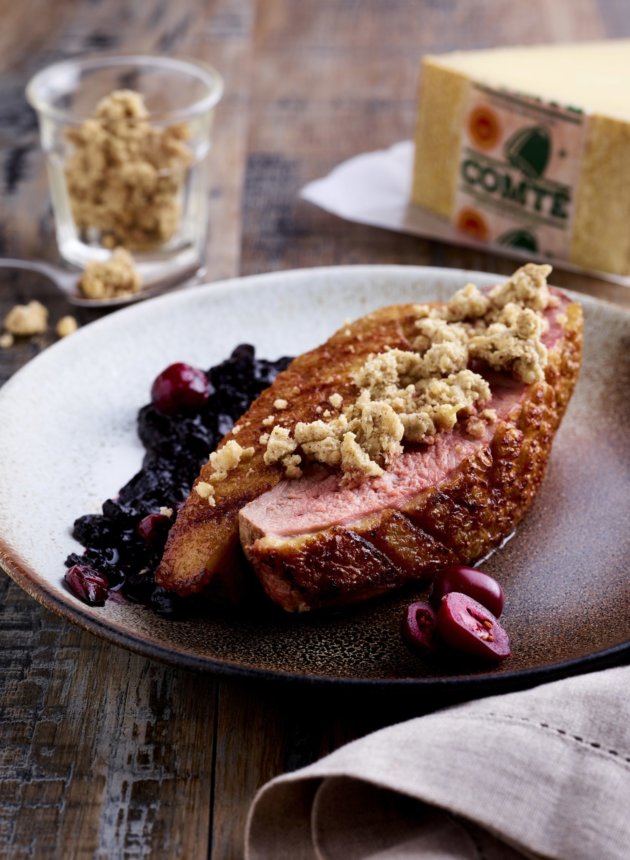 Filet de canard crumble comte